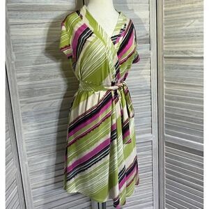 Liz Claiborne Med Diagonal Stripe Dress